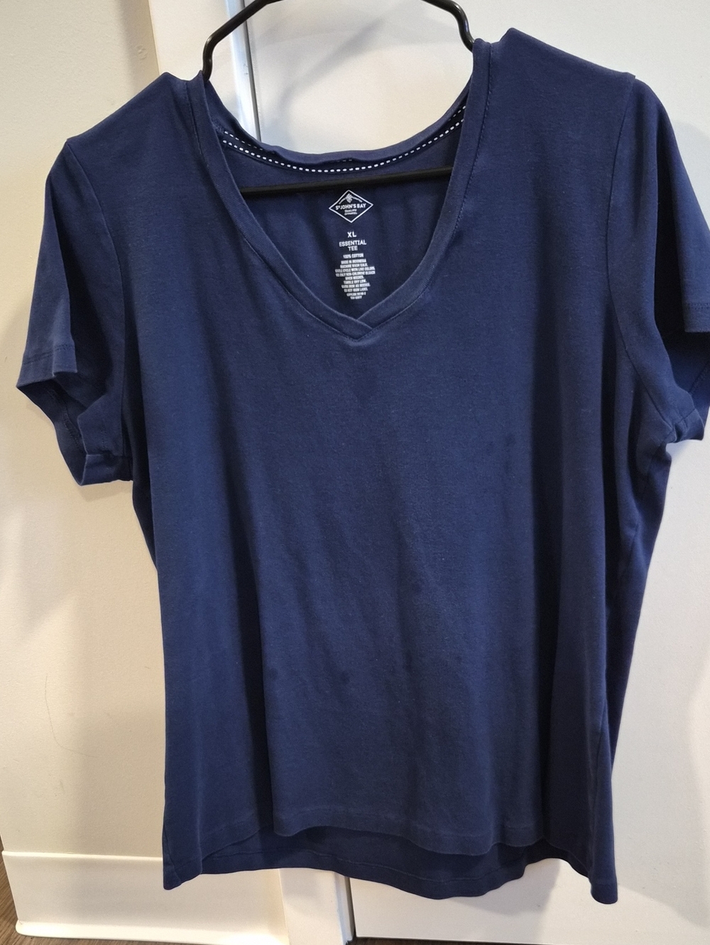 St. John's Bay Navy V-Neck Short Sleeve Tee